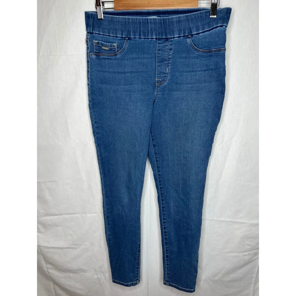 Nine West Heidi Pull On Skinny Jeans Womens 10 Blue Medium Wash Stretch Denim - Picture 4 of 4